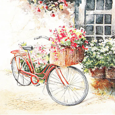 Tovaglioli Decorati - Flower Bike